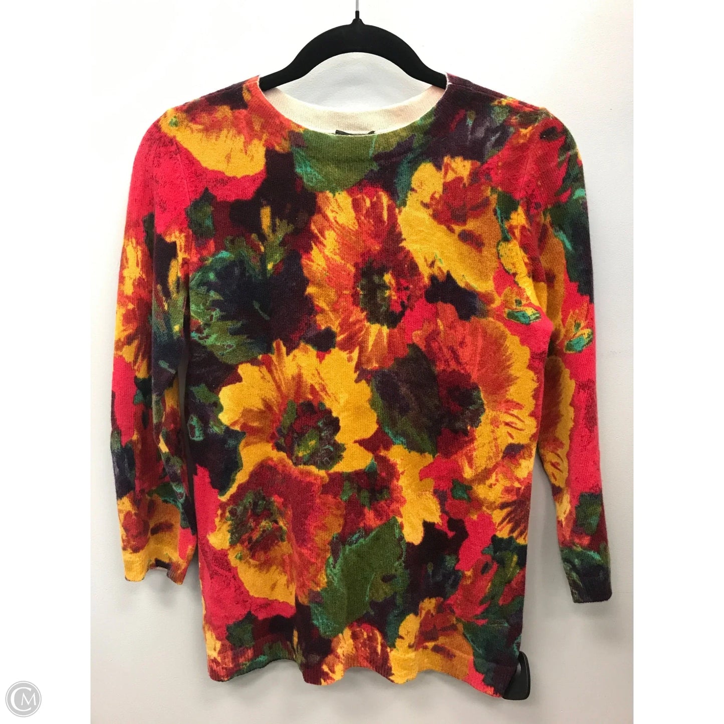 Sweater Cashmere By Talbots In Floral Print, Size: S