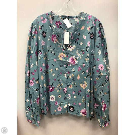 Top Long Sleeve By Ann Taylor In Floral Print, Size: Xl