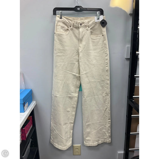 Jeans Wide Leg By Gap In Cream, Size: 2