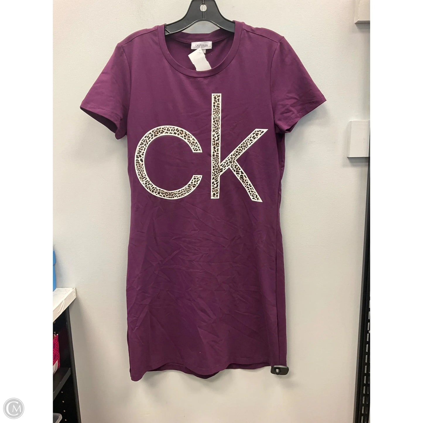 Dress Casual Short By Calvin Klein In Purple, Size: M