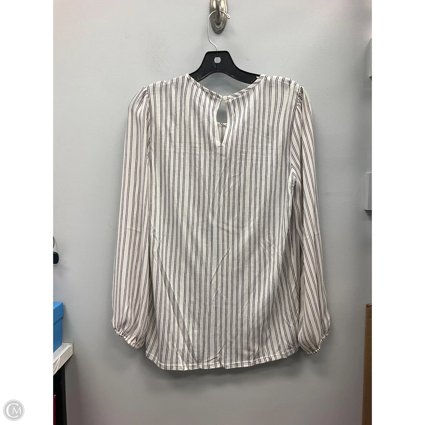 Top Long Sleeve By Loft In Striped Pattern, Size: S