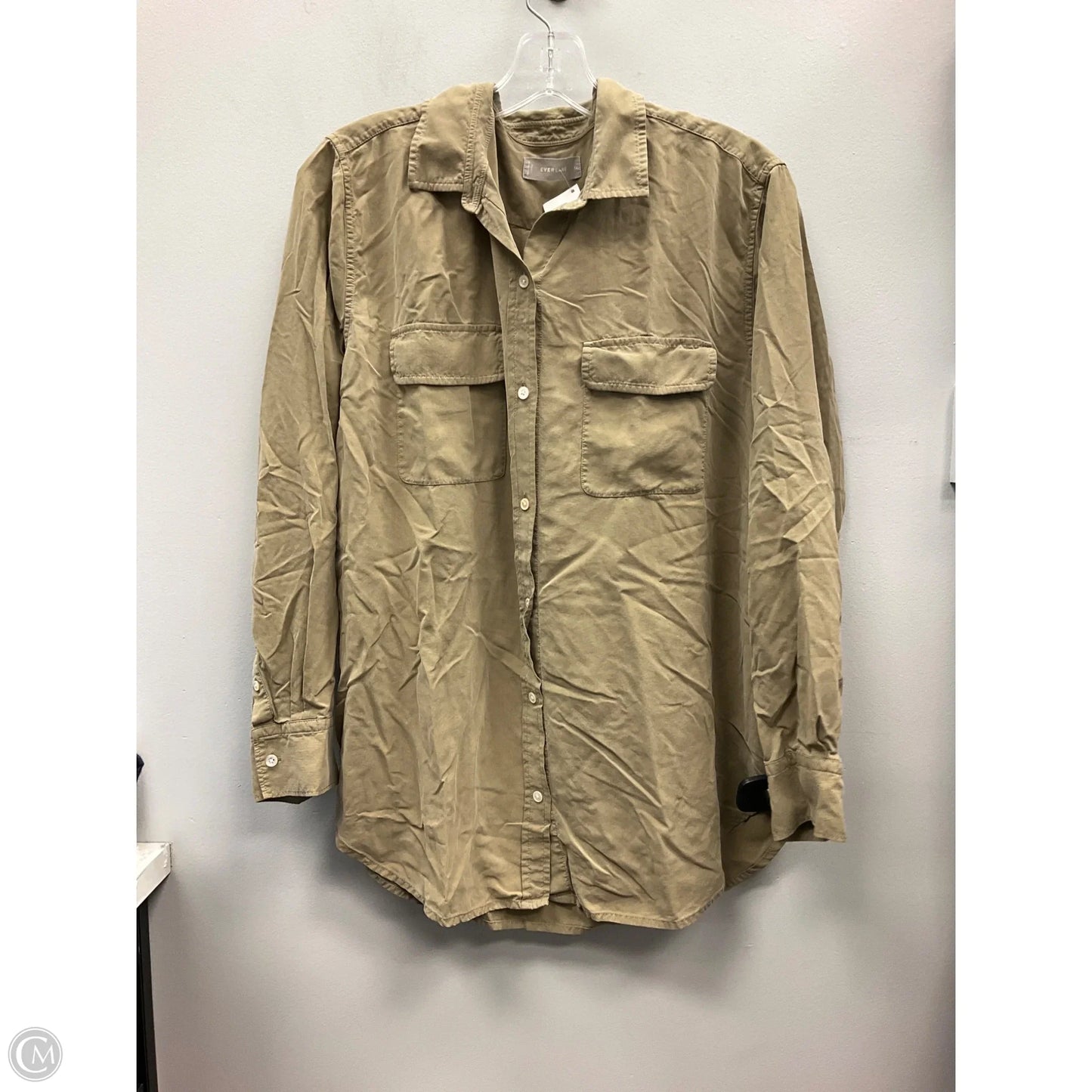 Top Long Sleeve By Everlane In Tan, Size: 12