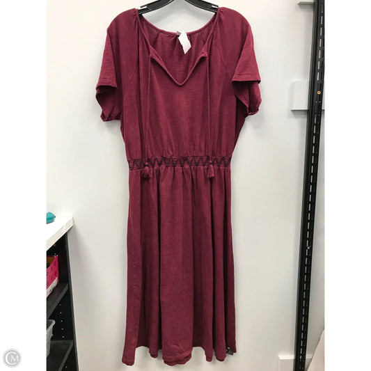 Dress Casual Midi By Old Navy In Maroon, Size: Large