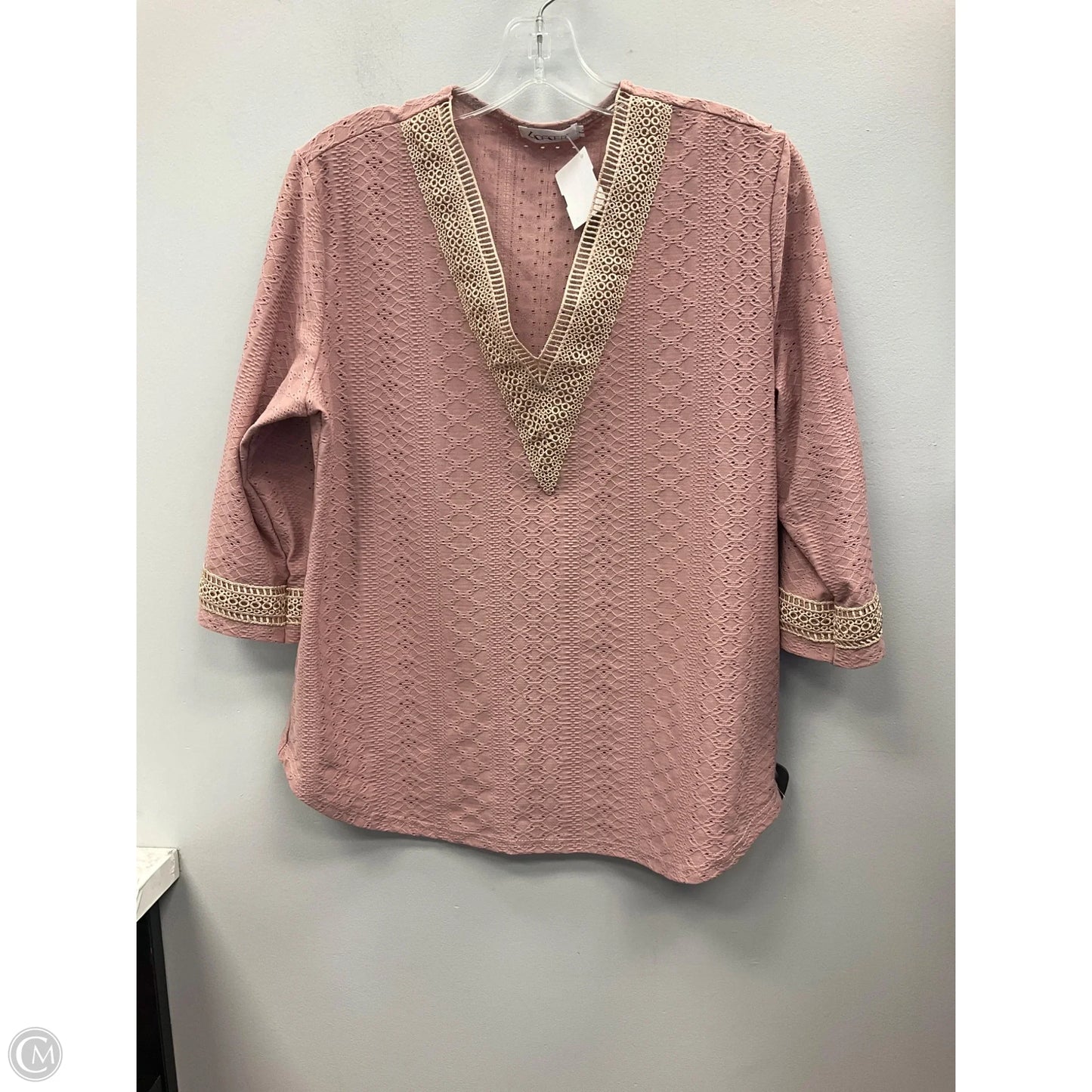 Top 3/4 Sleeve By Clothes Mentor In Mauve, Size: Large