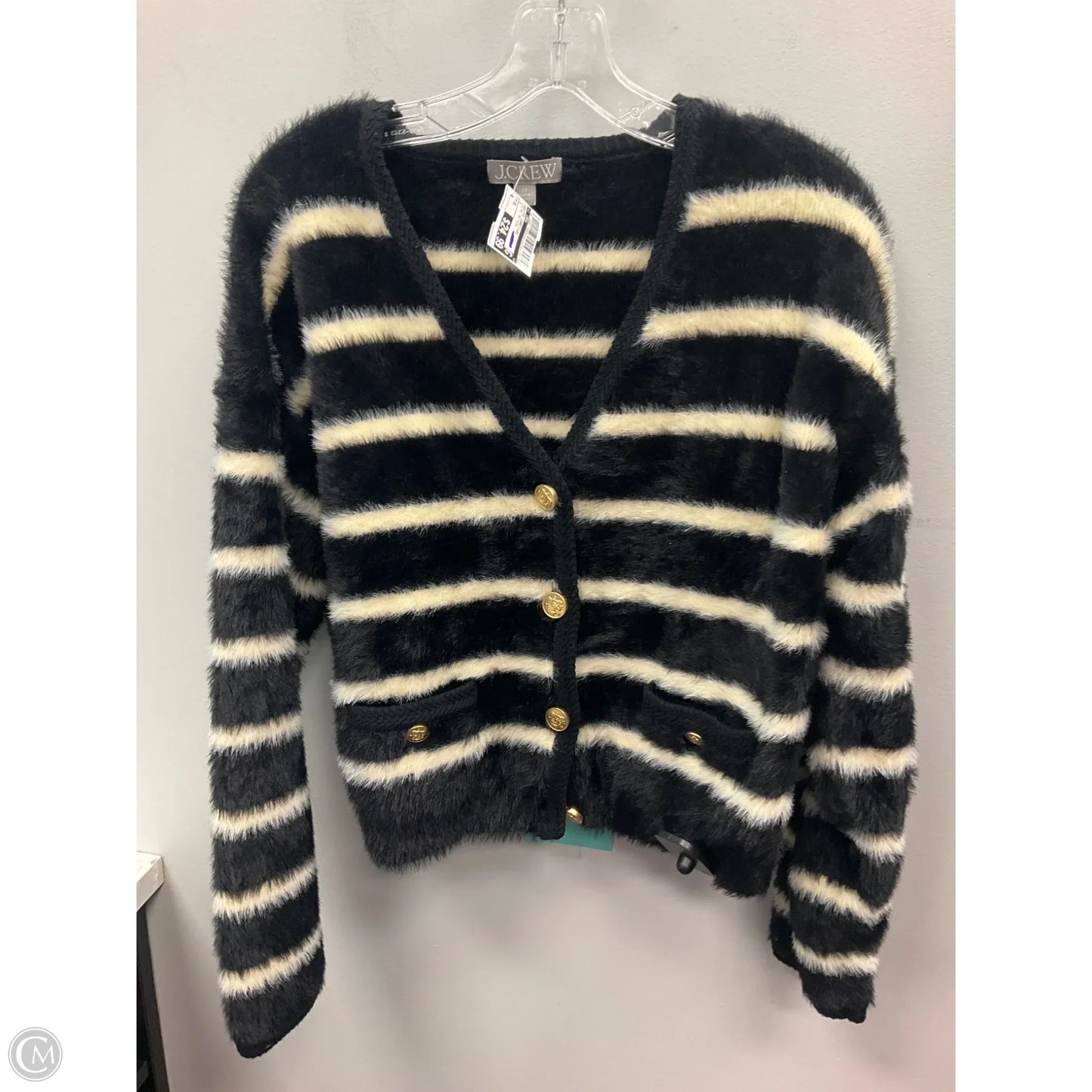 Sweater Cardigan By J. Crew In Striped Pattern, Size: Xs