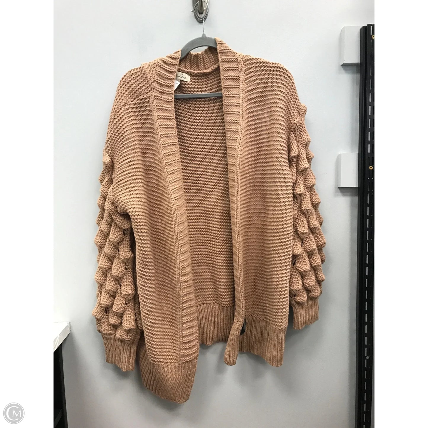 Sweater Cardigan By Vine & Love In Tan, Size: L