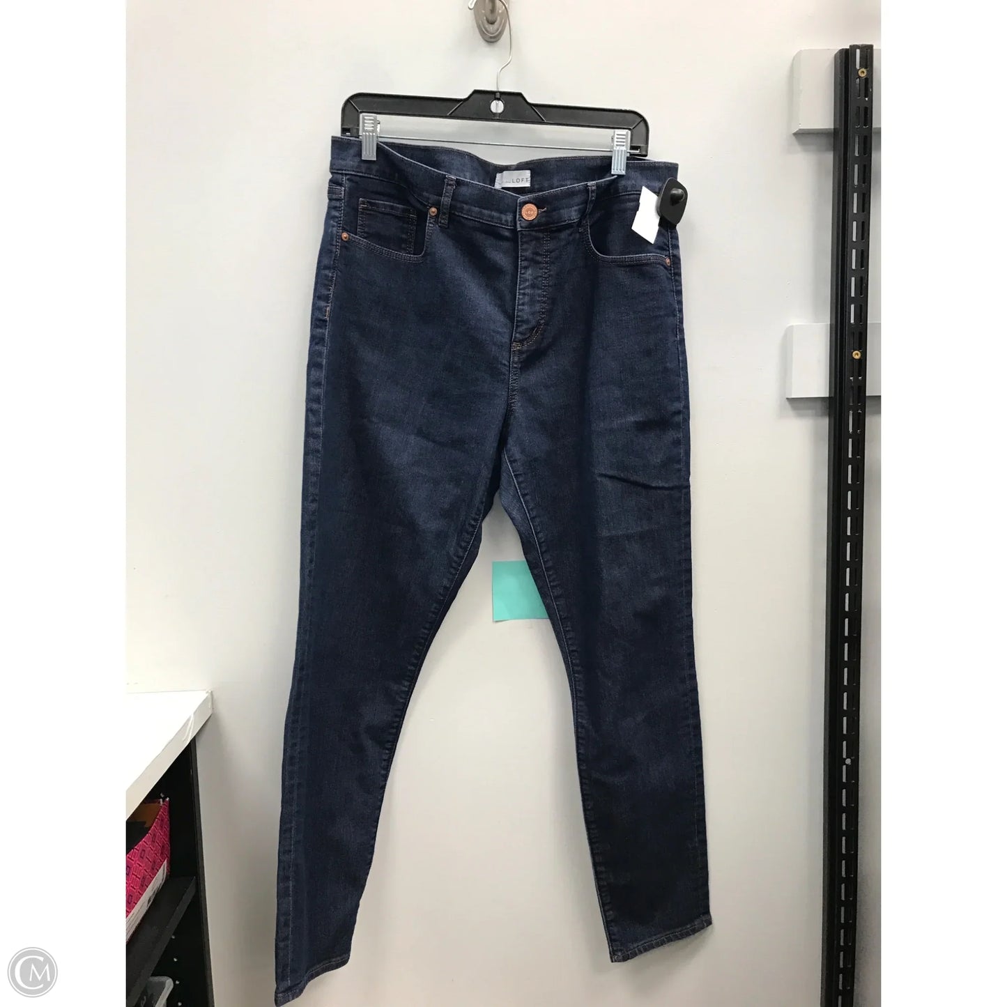 Jeans Skinny By Loft In Blue Denim, Size: 14