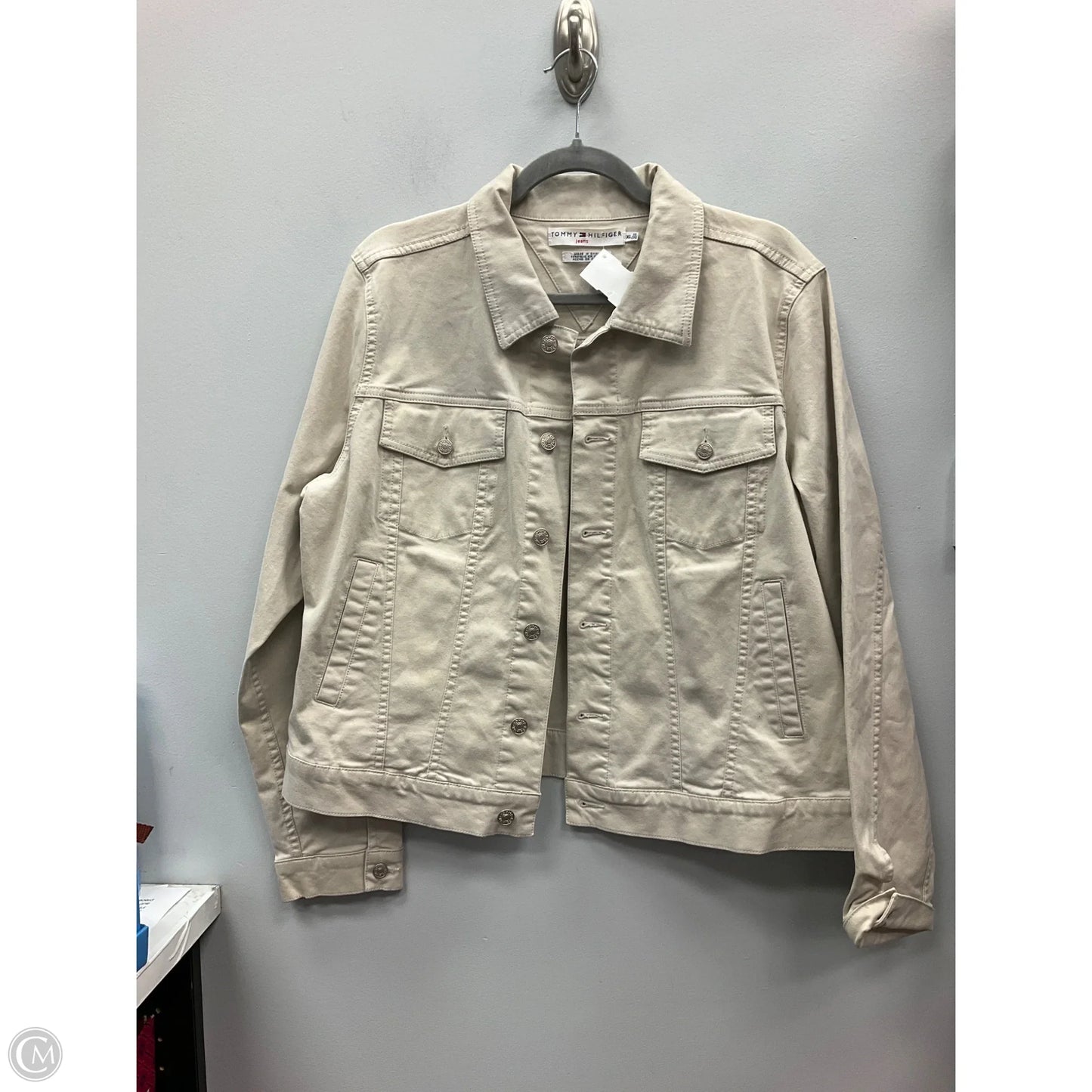 Jacket Denim By Tommy Hilfiger In Beige, Size: Xl
