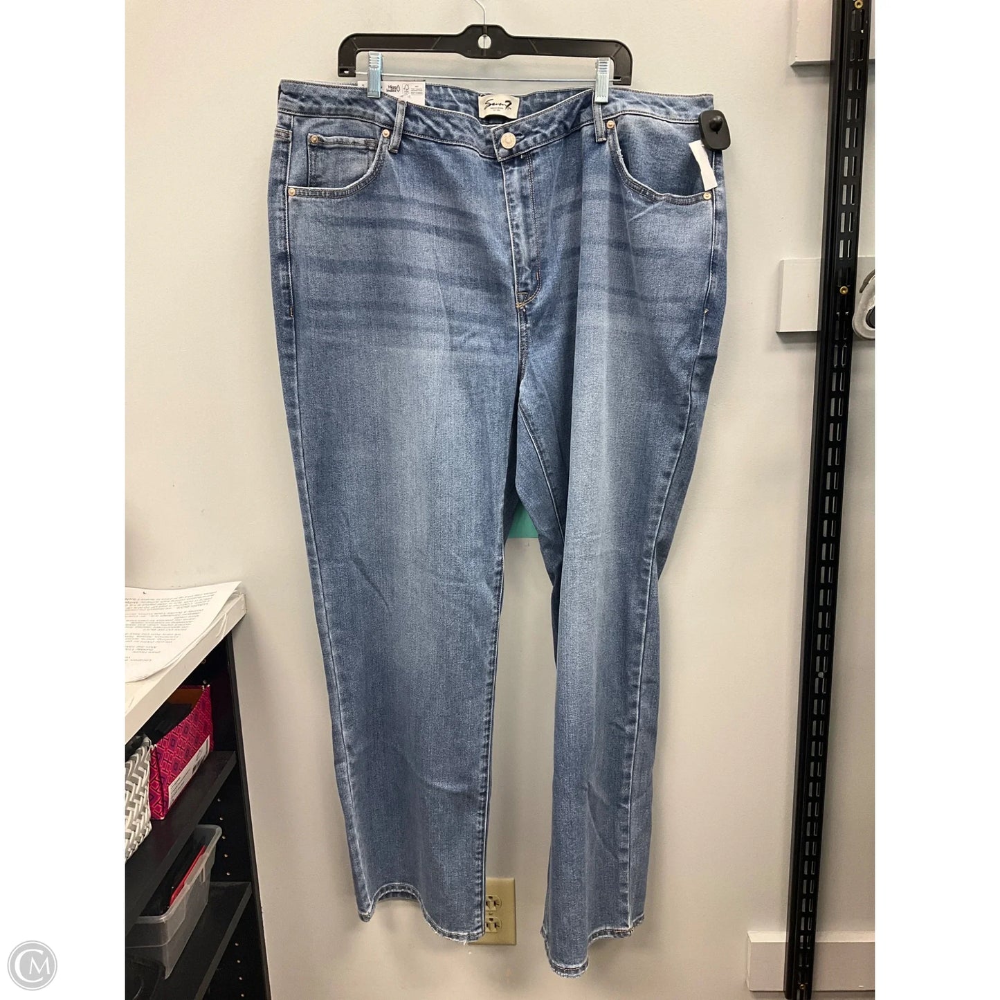 Jeans Straight By Seven 7 In Blue Denim, Size: 20