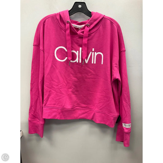 Sweatshirt Hoodie By Calvin Klein In Pink, Size: L