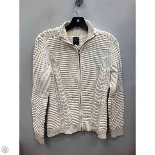 Sweater Cardigan By Gap In Ivory, Size: S