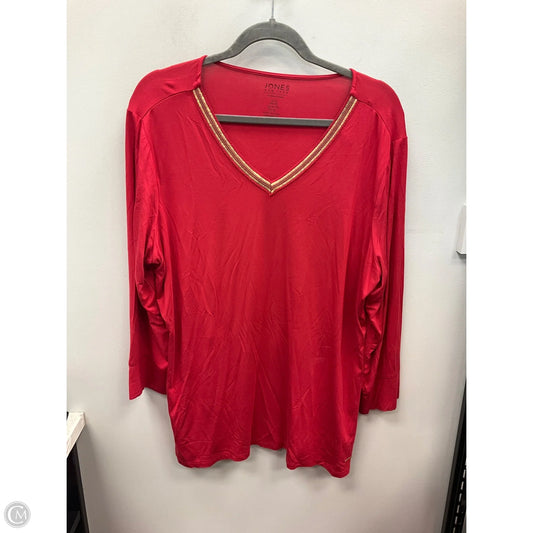 Top Long Sleeve By Jones New York In Red, Size: Xl