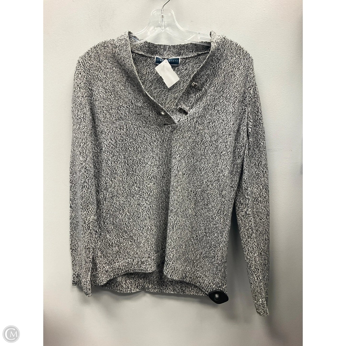 Sweater By Karen Scott In Black & White, Size: M