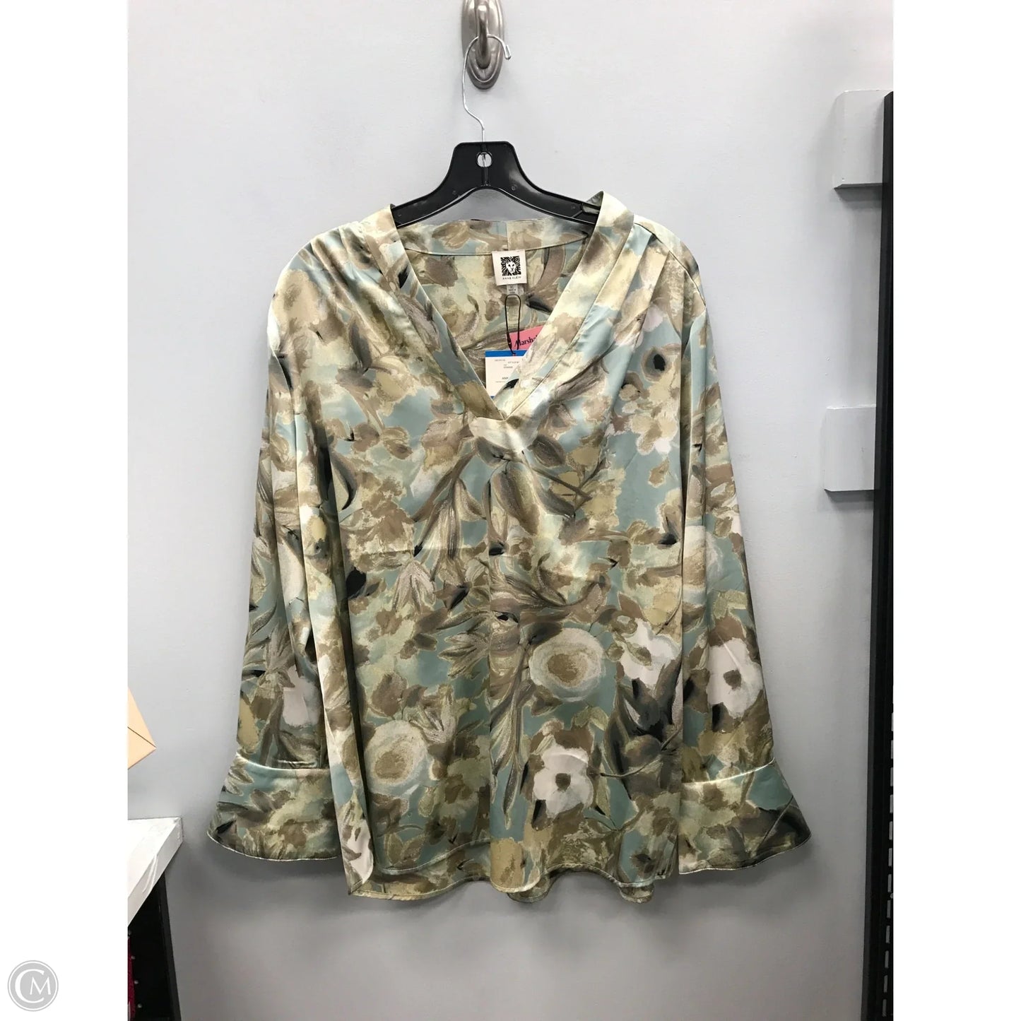 Top Long Sleeve By Anne Klein In Floral Print, Size: Xl