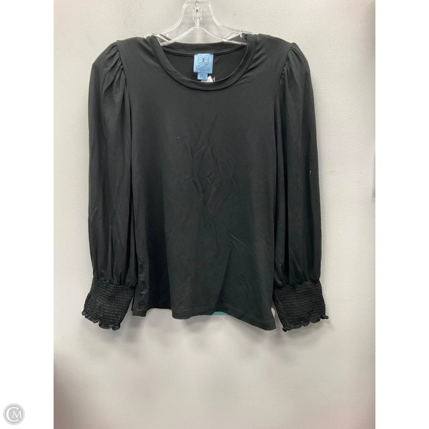 Top Long Sleeve By Cece In Black, Size: S