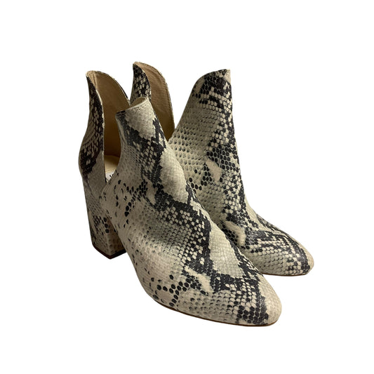 Boots Ankle Heels By Steve Madden In Snakeskin Print, Size: 8.5