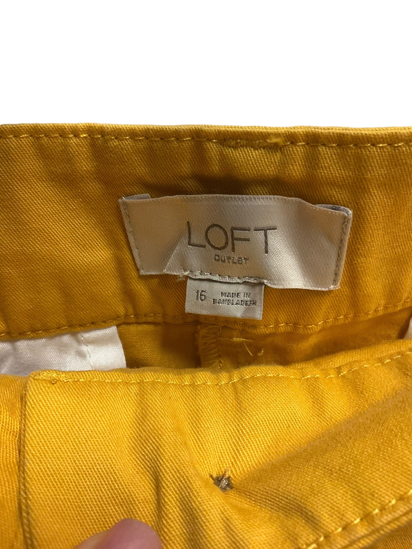 Yellow Shorts Loft, Size 16