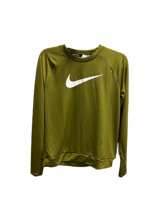 Athletic Top Long Sleeve Crewneck By Nike In Green, Size: M