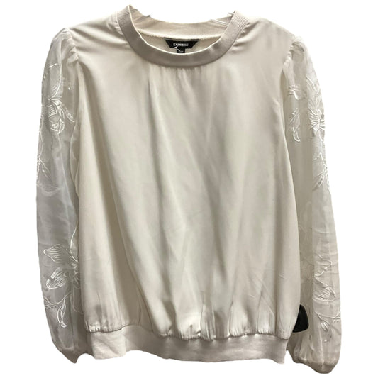 Top Long Sleeve By Express In Cream, Size: M