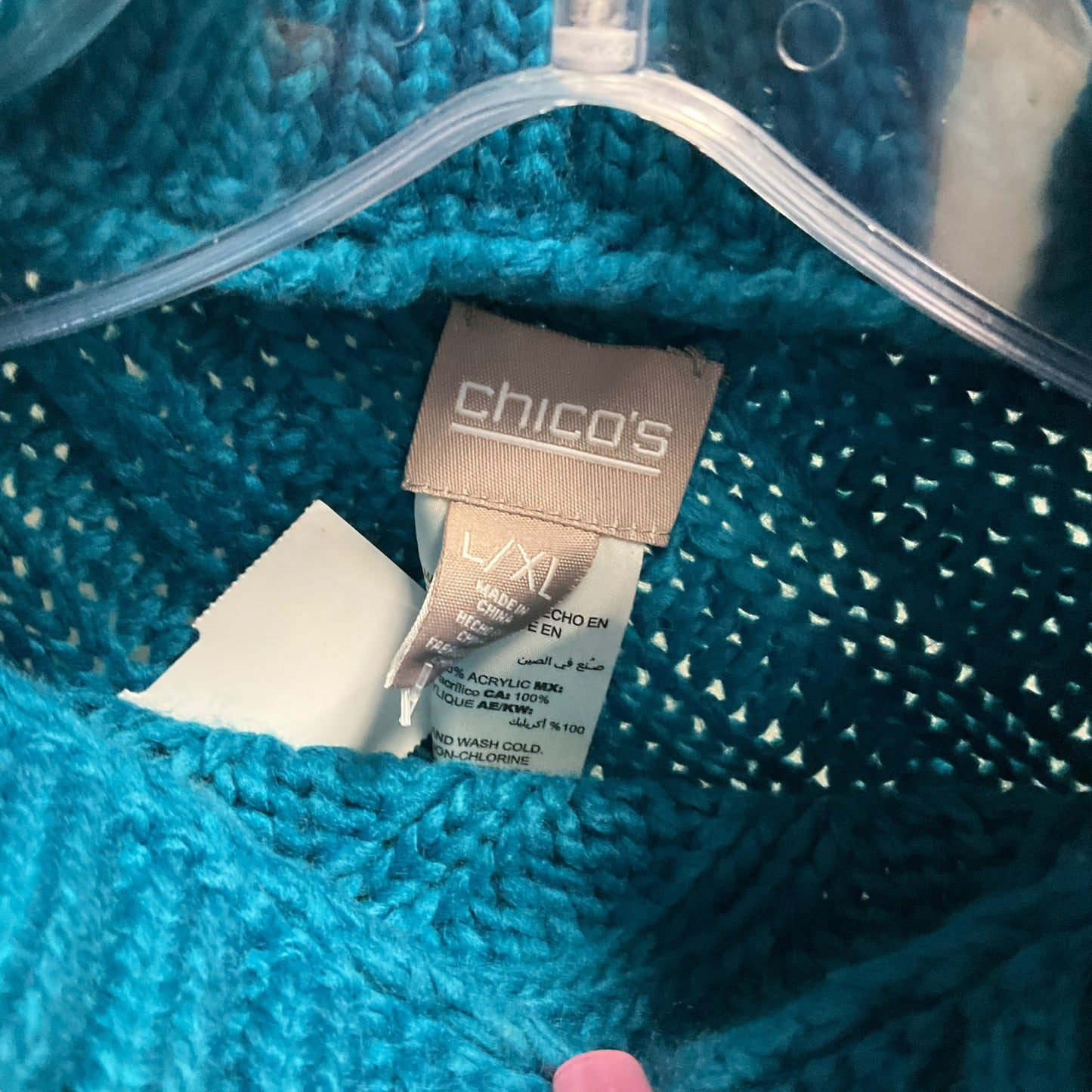 Poncho By Chicos In Teal, Size: Onesize