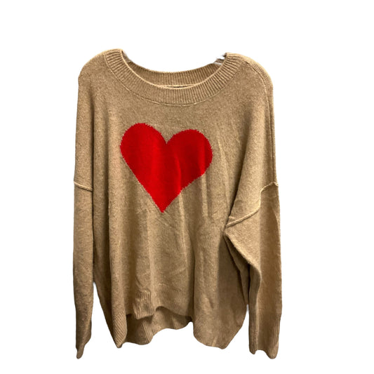 Sweater By Vince Camuto In Brown & Red, Size: L