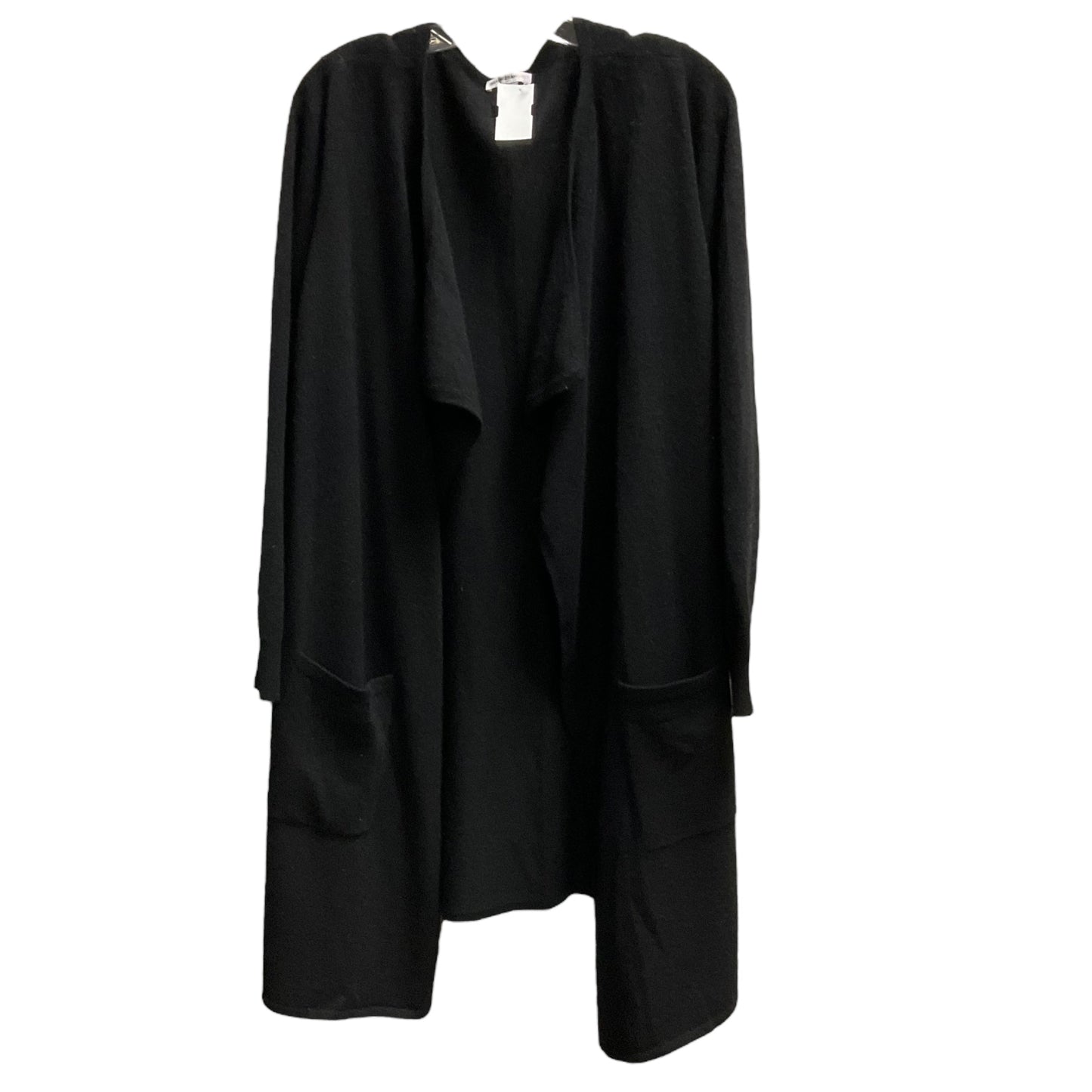 Sweater Cardigan Cashmere By Isaac Mizrahi Live Qvc In Black, Size: 2x