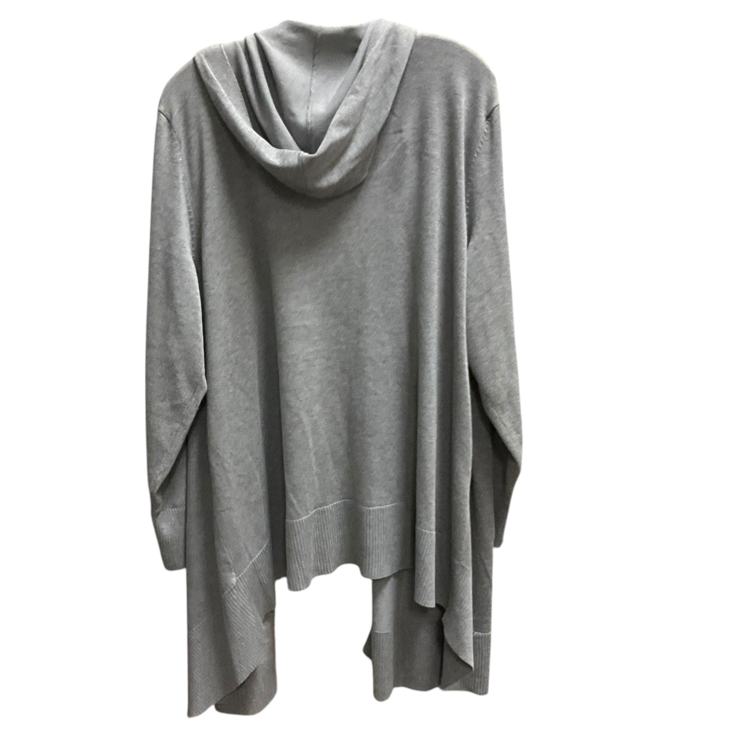 Sweater Cardigan By Cable And Gauge In Grey, Size: 3x