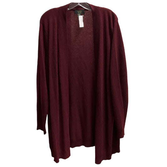 Sweater Cardigan Cashmere By Charter Club In Maroon, Size: 3x