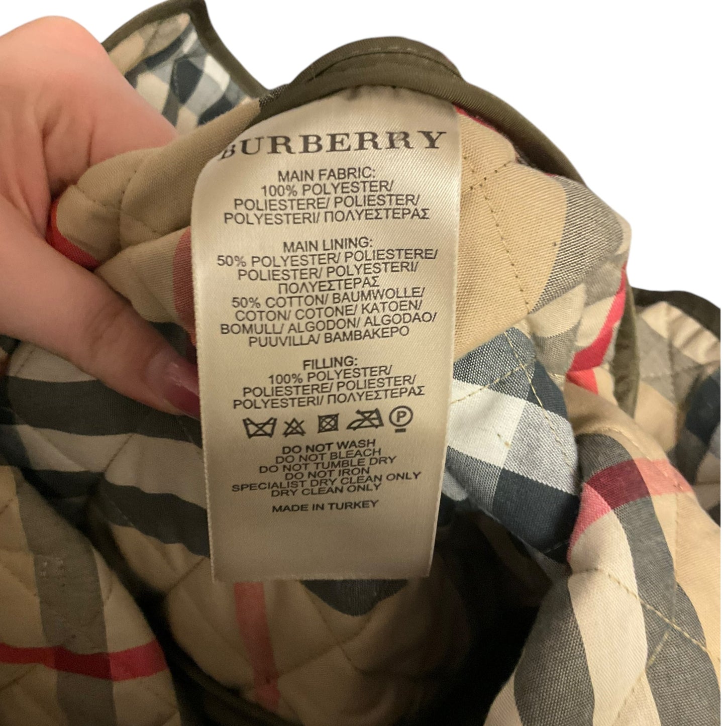 Coat Luxury Designer By Burberry In Green, Size: Xl