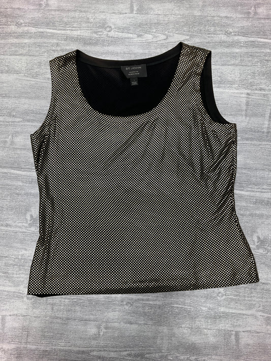 Top Sleeveless Luxury Designer By St John Collection In Black & Gold, Size: L