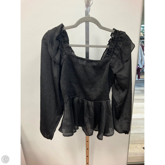 Top Long Sleeve By Entro In Black, Size: M