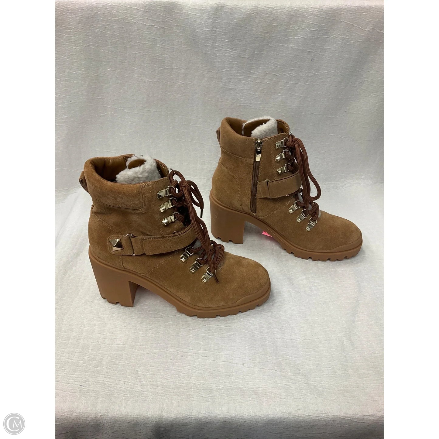 Boots Ankle Heels By Marc Fisher In Brown, Size: 8.5