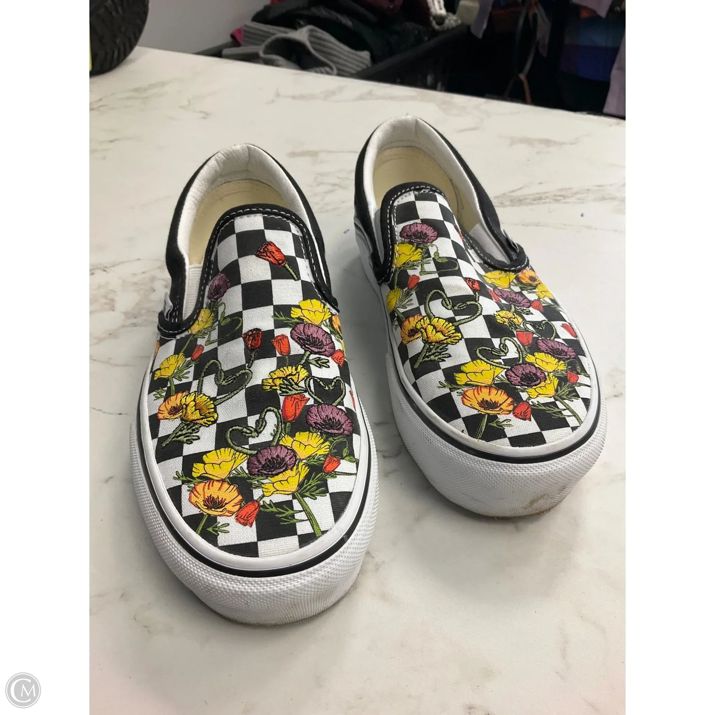 Shoes Sneakers Platform By Vans In Black & White, Size: 6