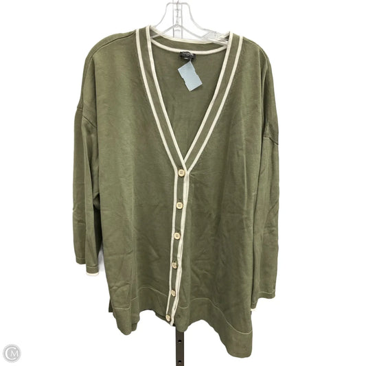 Sweater Cardigan By Talbots In Green, Size: 2x