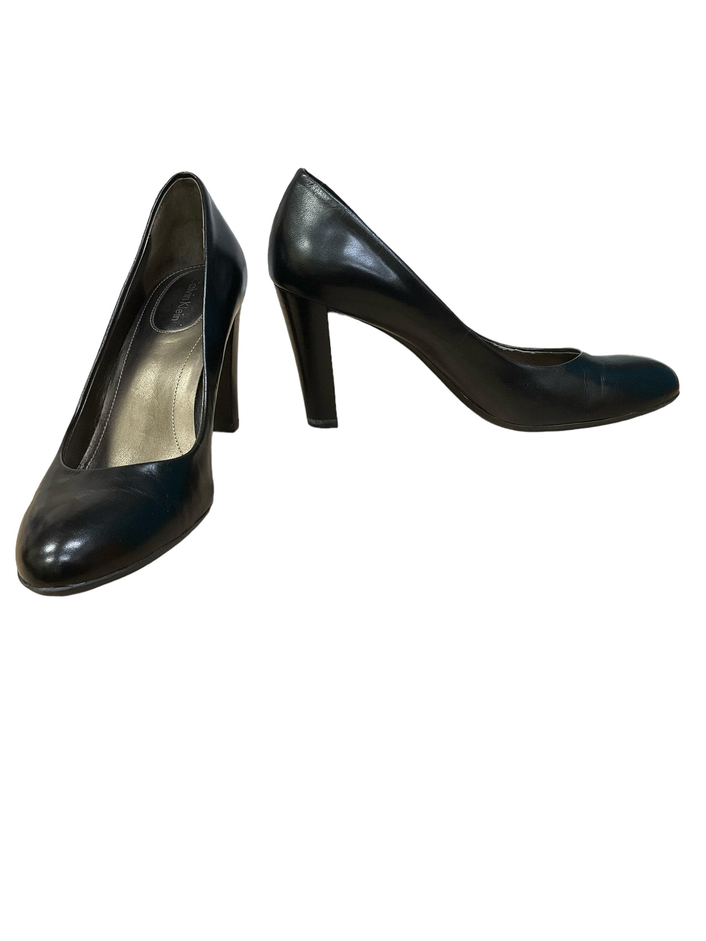 Black Shoes Heels Block Calvin Klein, Size 8.5