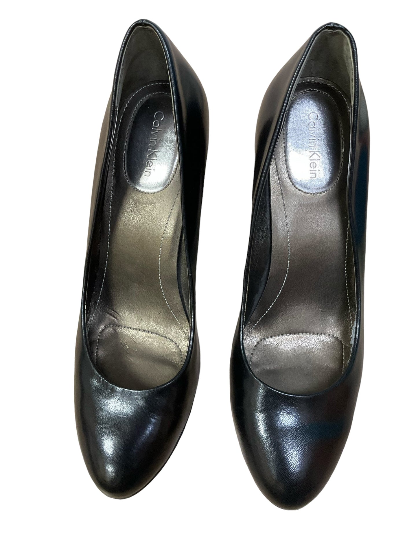 Black Shoes Heels Block Calvin Klein, Size 8.5