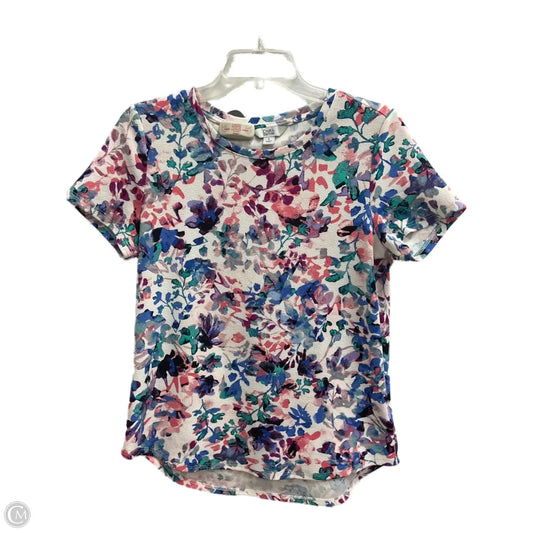 Tunic 3/4 Sleeve By Croft And Barrow In Floral Print, Size: S