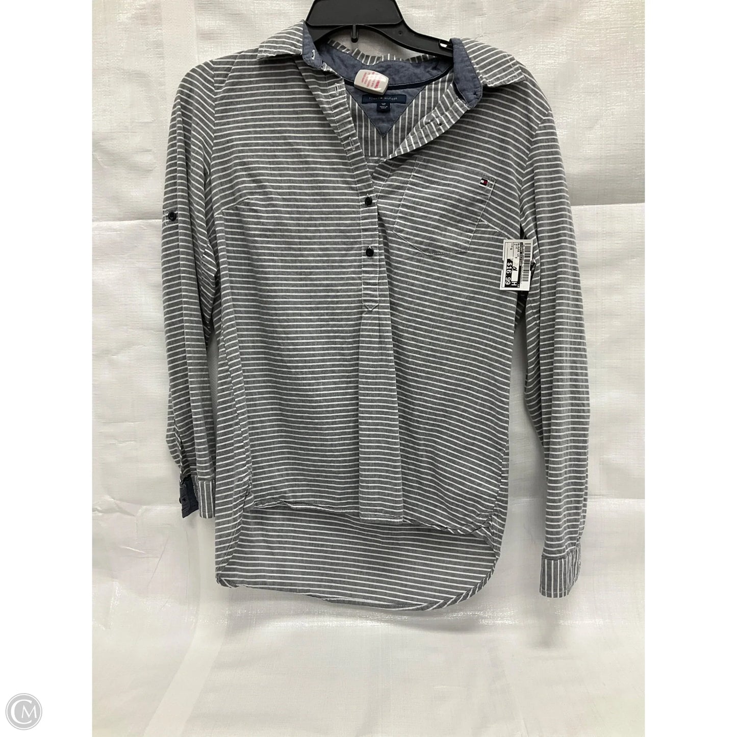 Blouse Long Sleeve By Tommy Hilfiger In Blue, Size: S