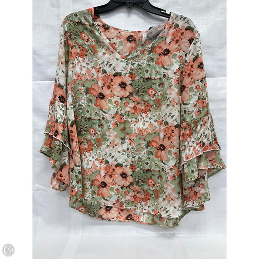 Top Long Sleeve By Cato In Floral Print, Size: M