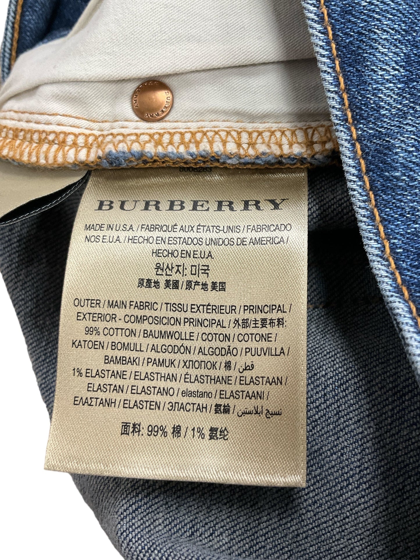 Blue Jeans Straight Burberry, Size 4