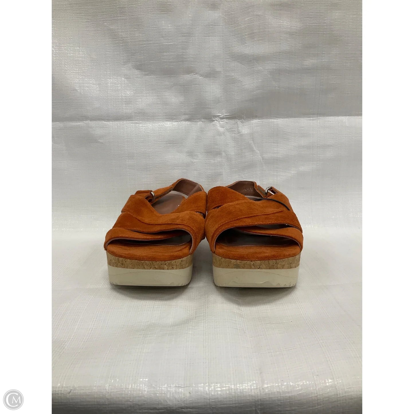 Sandals Heels Wedge By Cma In Orange, Size: 8.5