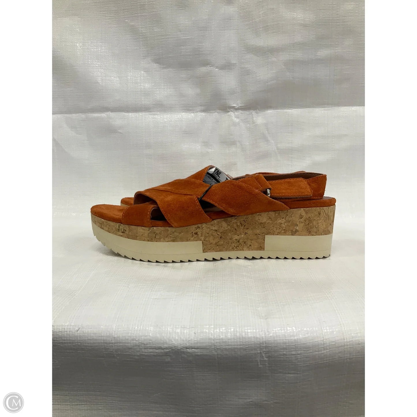 Sandals Heels Wedge By Cma In Orange, Size: 8.5