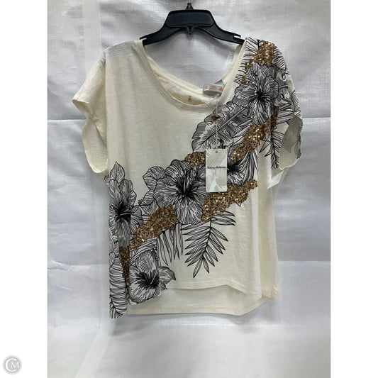Top Short Sleeve By Tommy Bahama In Cream, Size: L