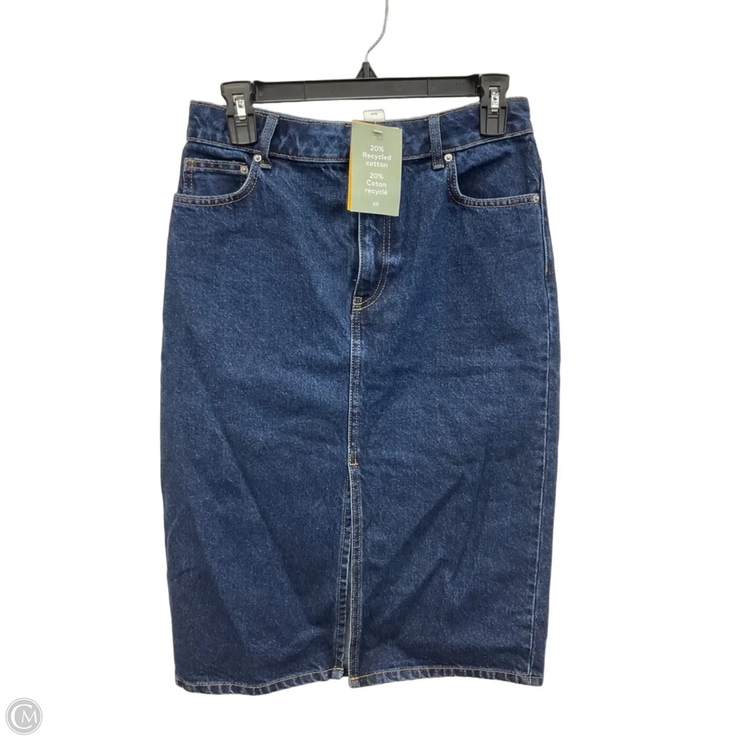 Skirt Midi By H&m In Blue Denim, Size: 4