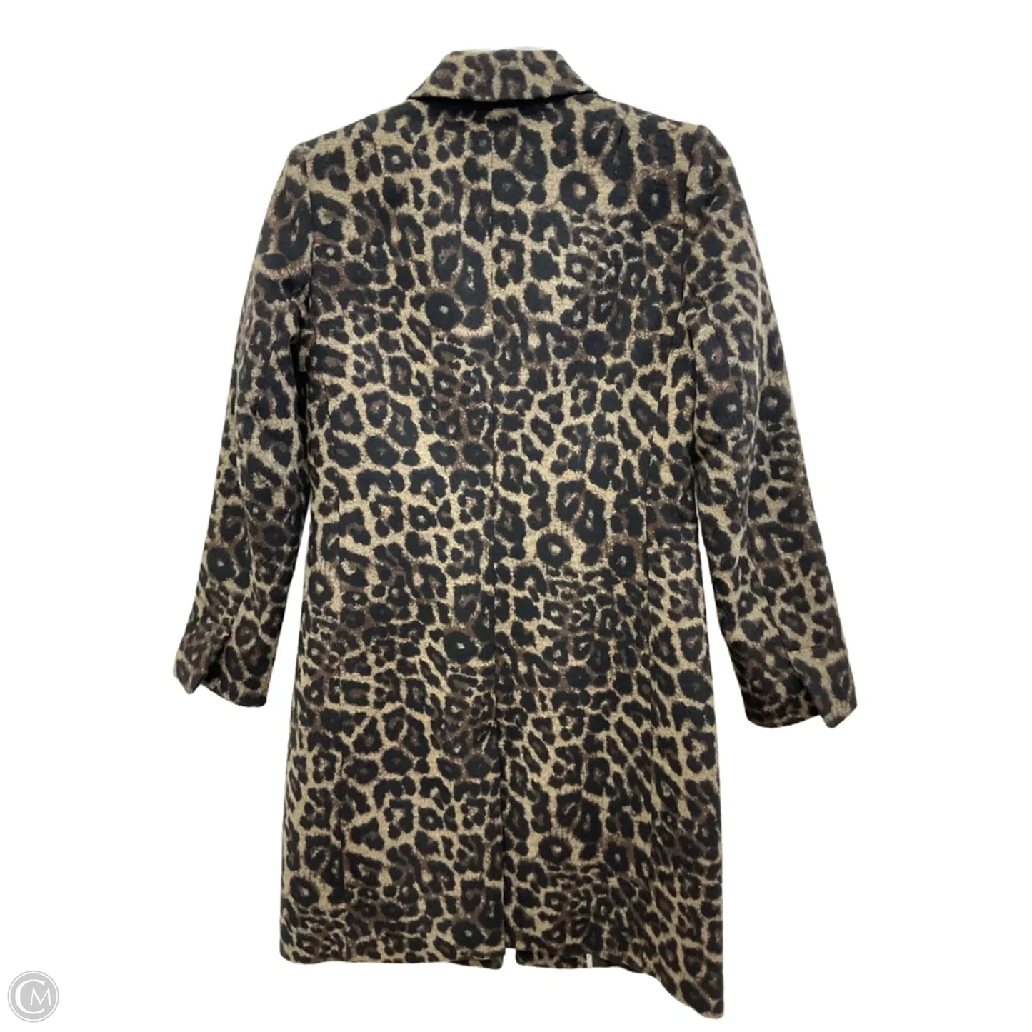 Coat Peacoat By Banana Republic In Leopard Print, Size: Xs