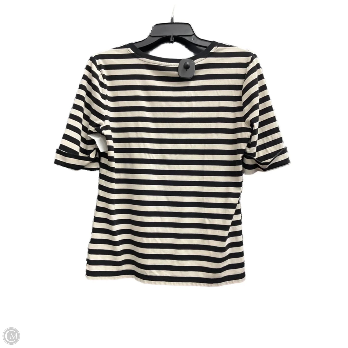 Top 3/4 Sleeve By Ralph Lauren Black Label In Striped Pattern, Size: L