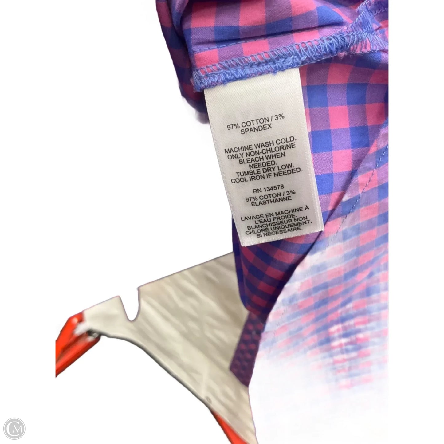 Blouse Long Sleeve By Vineyard Vines In Plaid Pattern, Size: 6