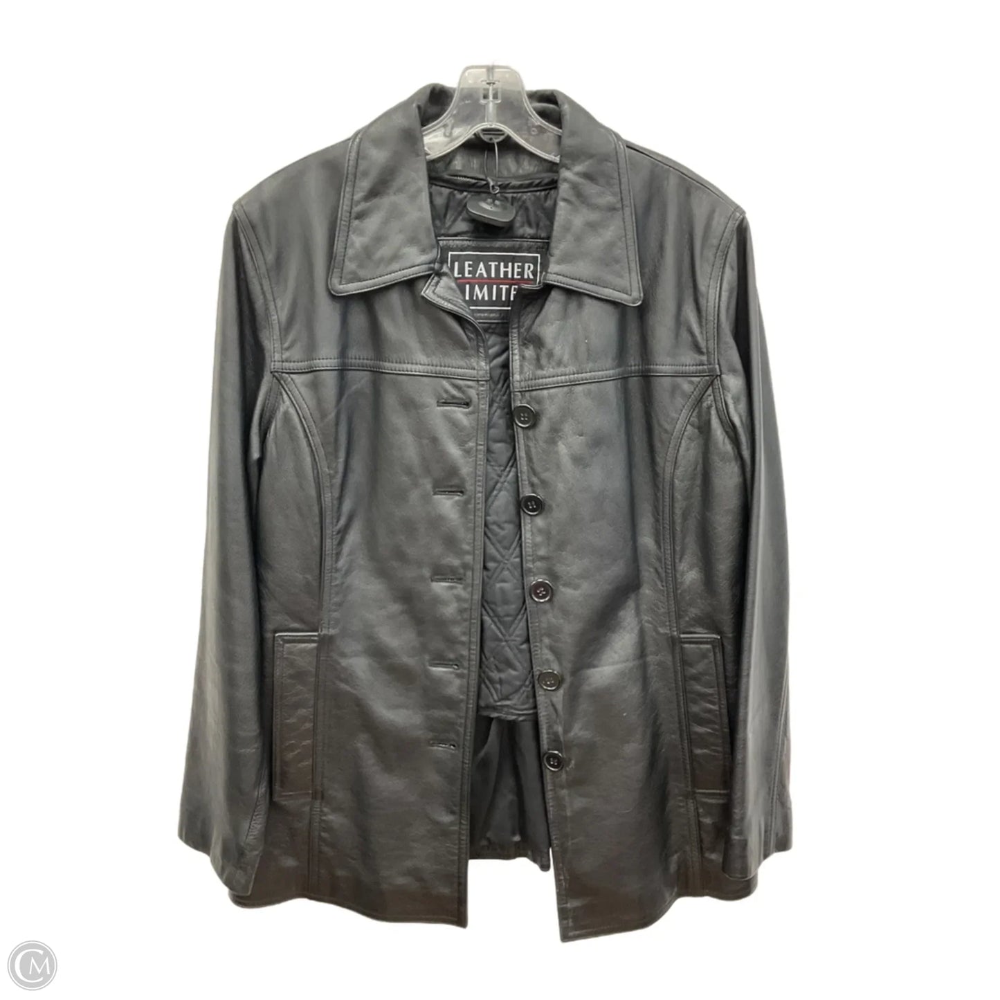 Jacket Leather By Clothes Mentor In Black, Size: S