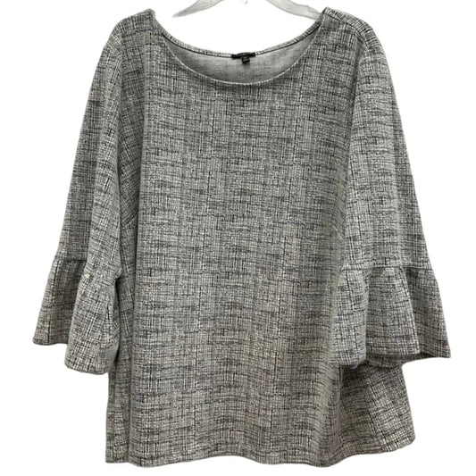 Top 3/4 Sleeve By Talbots In Black & White, Size: 3x