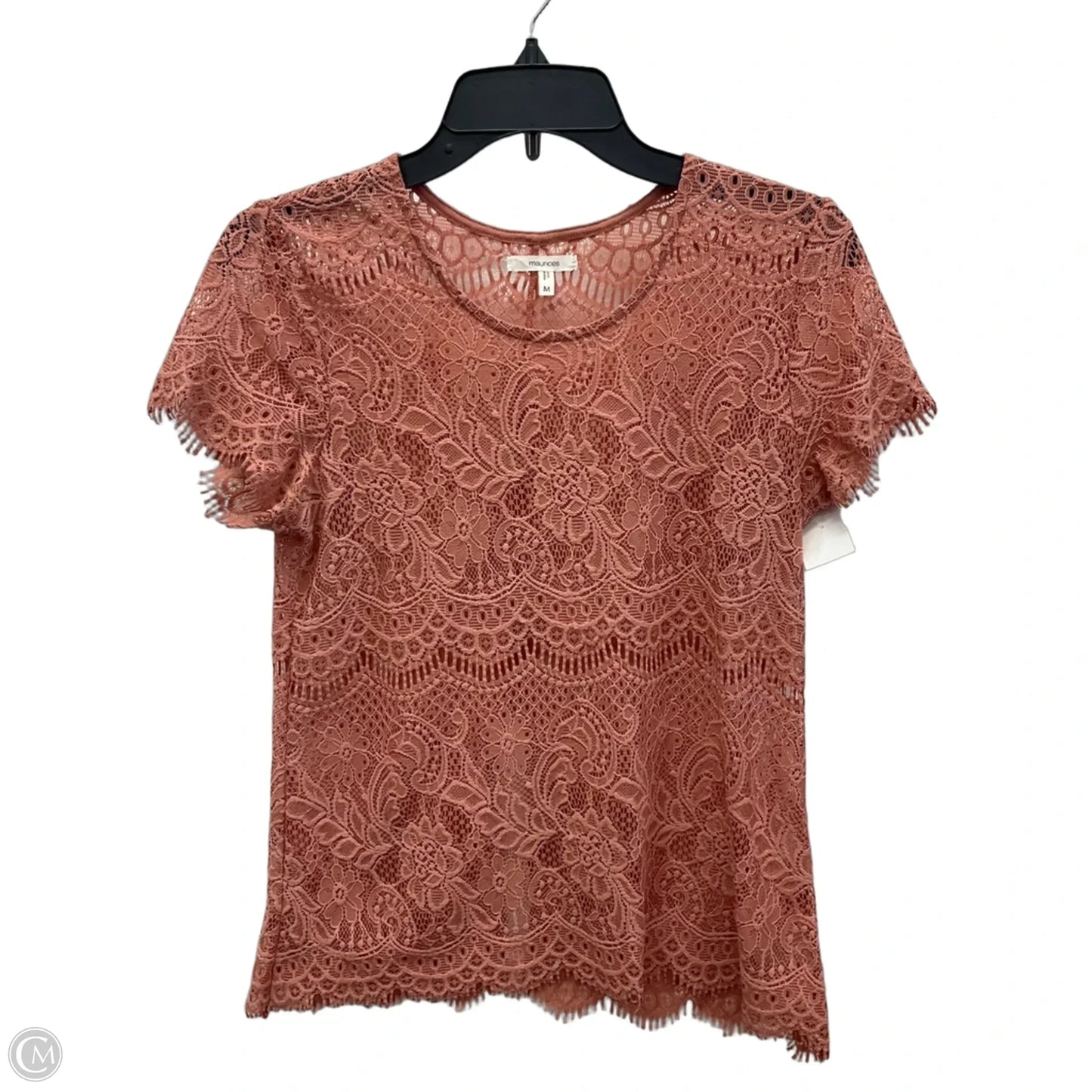 Top Short Sleeve By Maurices In Coral, Size: M